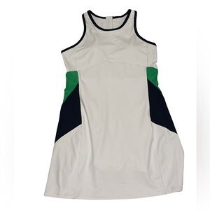 Sage Collective Pro Shop Racerback Tennis Dress White Green Navy Size Large NWT